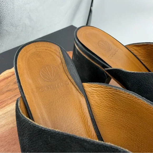 Coclico Richie Clog platform heels Black Leather 39 8.5 - Picture 7 of 11